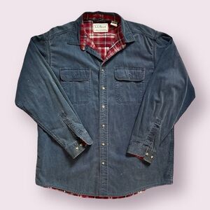 Vintage L.L. Bean Flannel Lined Demin Shirt Jacket